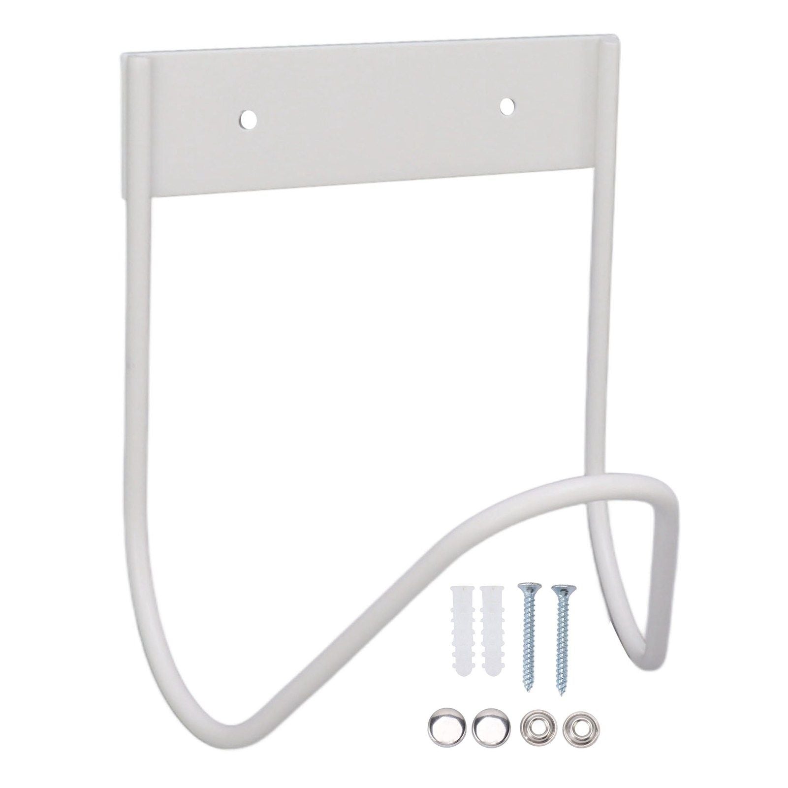 Garden Hose Holder 304 Stainless Steel Wall Mount Heave Duty Water Hose Hook Hanger for Outside Yard White