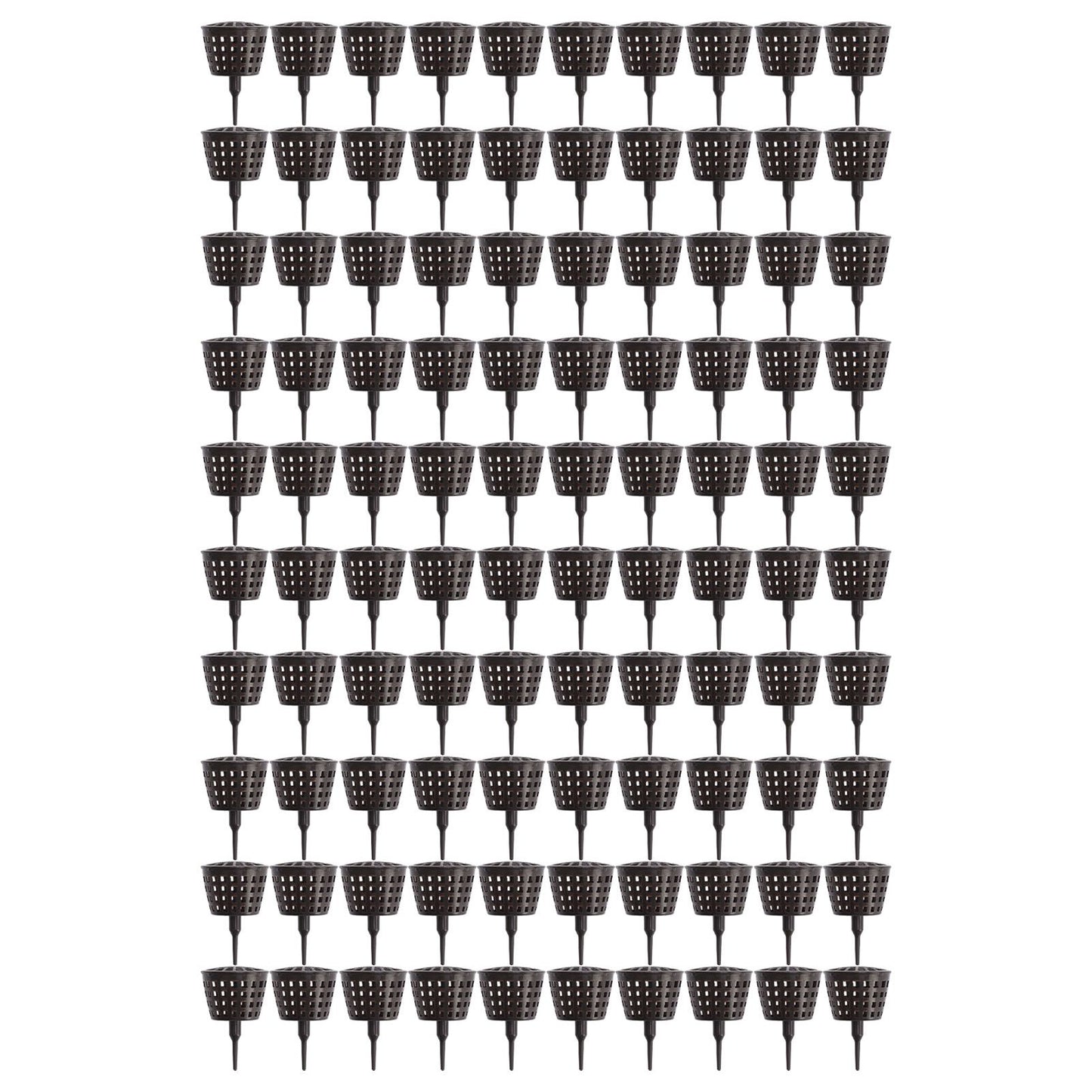 100PCS Plastic Fertilizer Mesh Basket with Lid Planting Fertilizer Net Pot for Succulent Orchid Bonsai Large Size with Lid