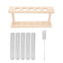 5 Test Tube Plant Terrarium Transparent Observe Growth State Plant Terrarium with Wooden Stand Water Plant Holder