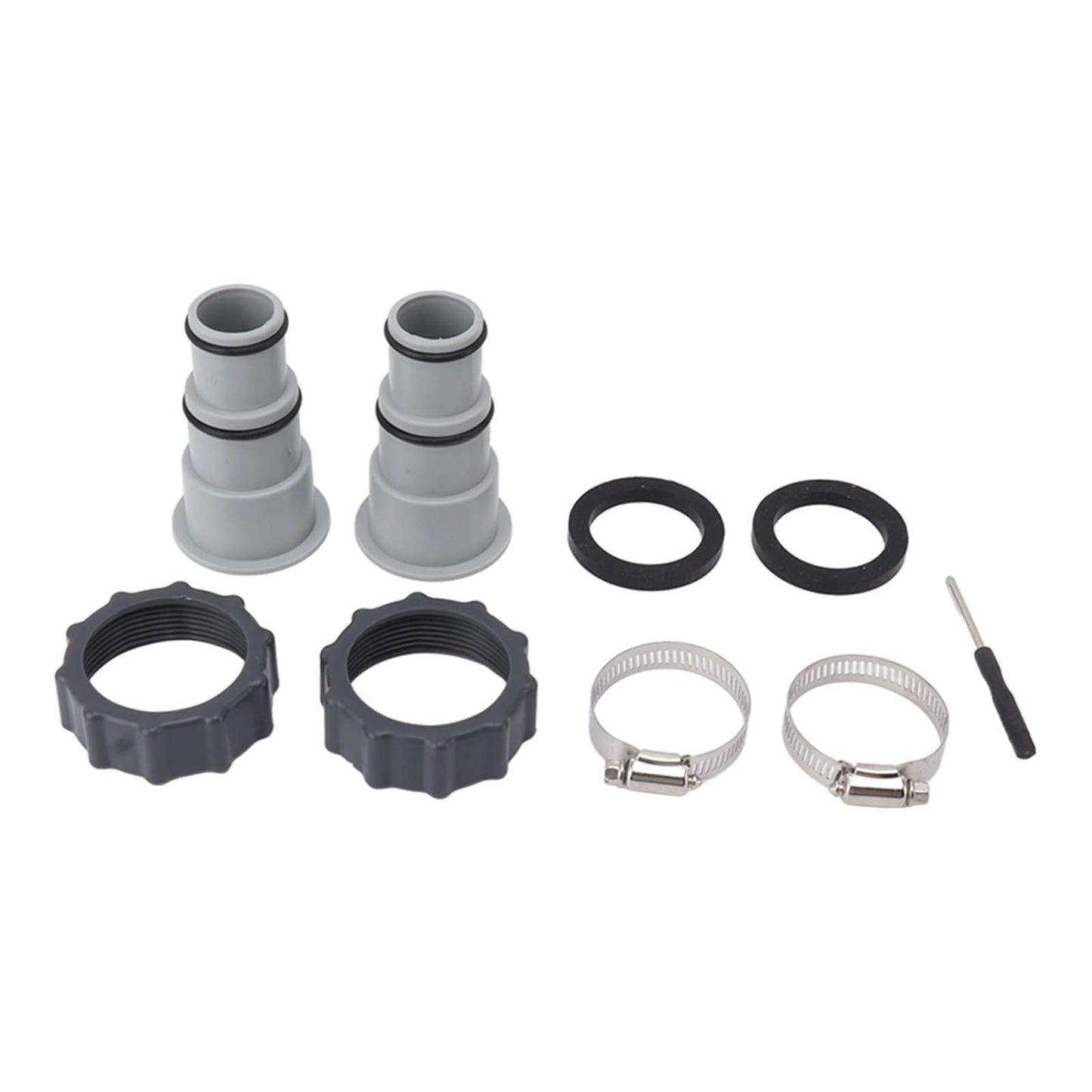 2PCS Pool Hose Adapter with Collar Replacement Threaded Connection Pump Hose Adapter for Intex Fit ARU