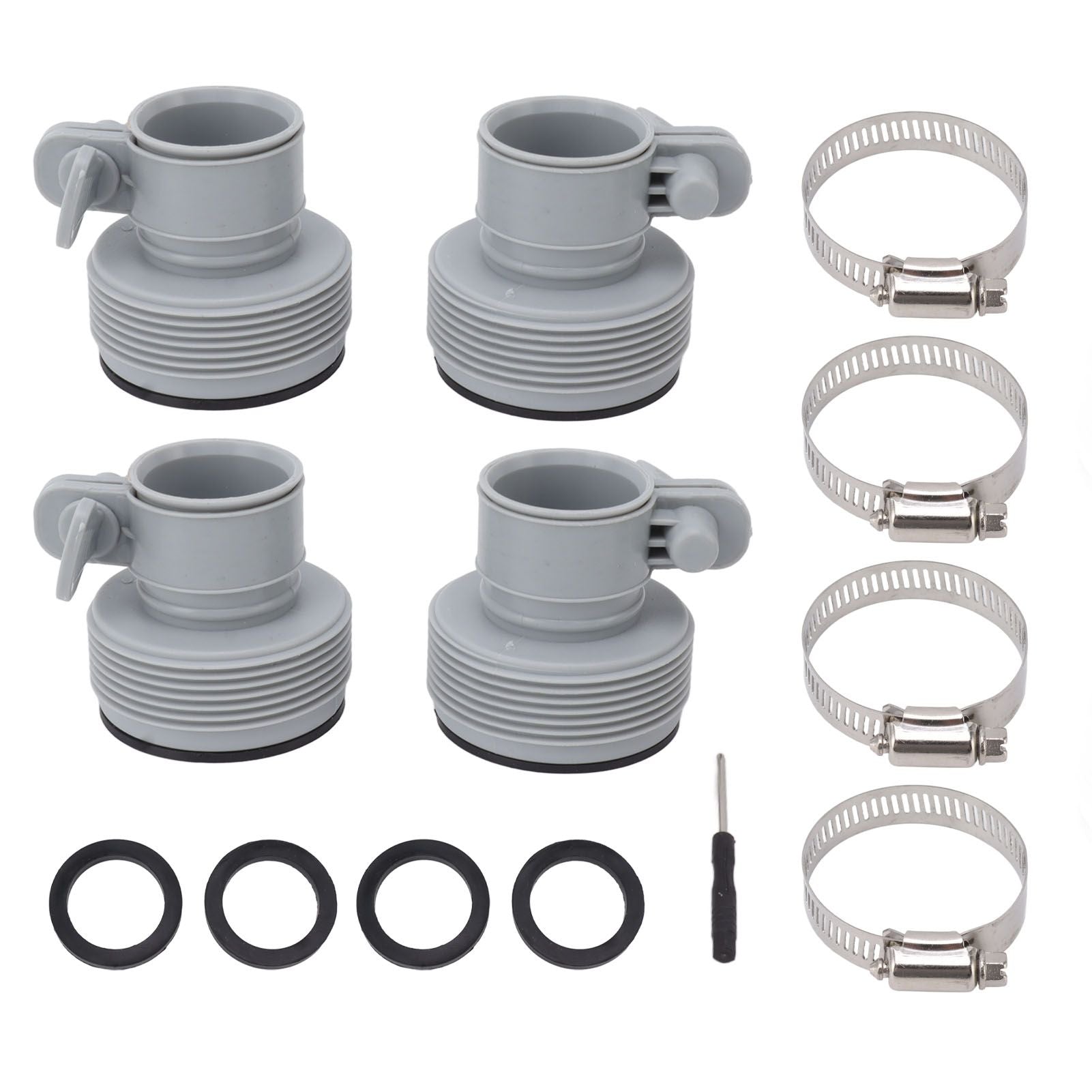 Type B Hose Adapter with Collar Replacement for Intex FIT ARU Threaded Pumps Type B Pool Clamp On Fittings Converter Pool Accessory