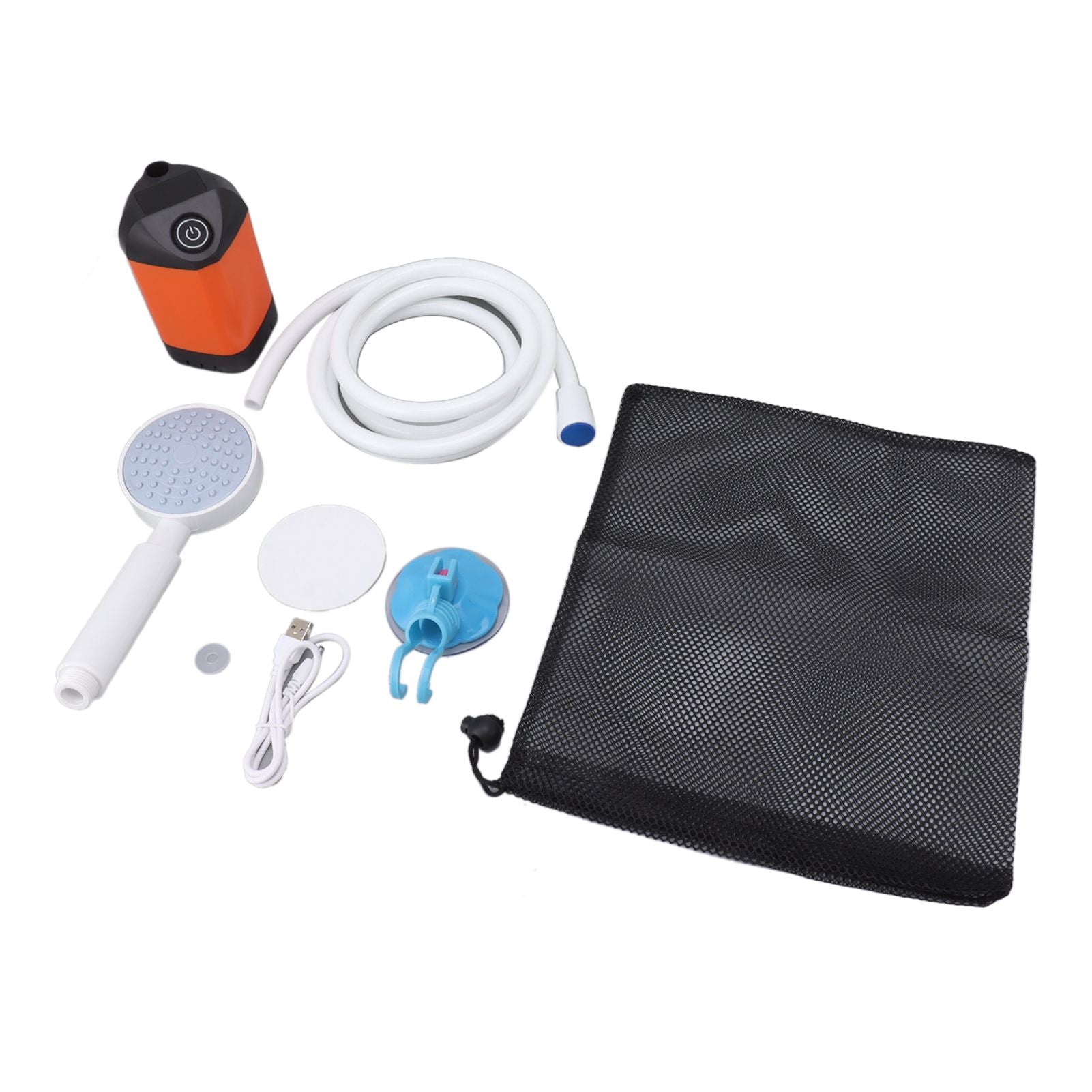 Electric Outdoor Camping Shower 10W 4800MAH 5V 2A Electric Pressure Outdoor Shower for Surfing Diving Orange