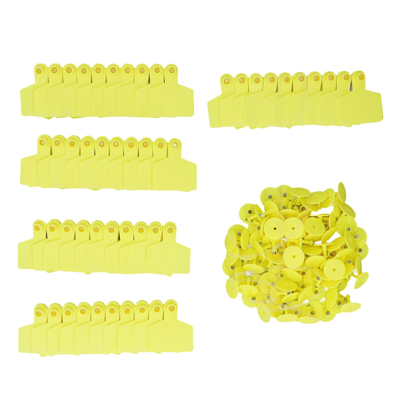 100 Piece Blank Tags for Calves Blank Identification Ear Tag for Cattle Cows Pigs Goats Sheep Calf Animal Yellow
