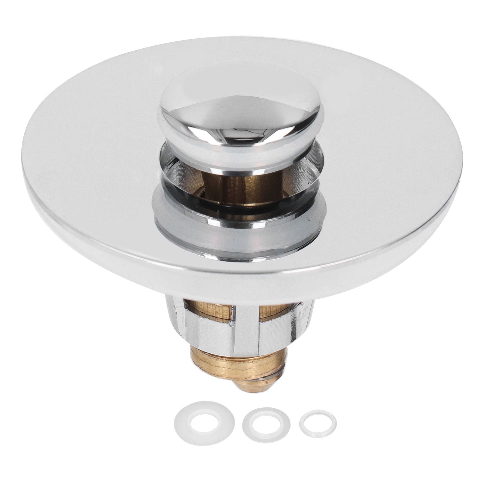 Bathroom Sink Stopper Press Popping Up Anti Clogging Brass Stainless Steel Basin Sink Drain Plug