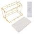 Bathroom Storage Rack Gold White 2 Tier Makeup Shelf Humanized Structure Anti Slip Counter Organizer L