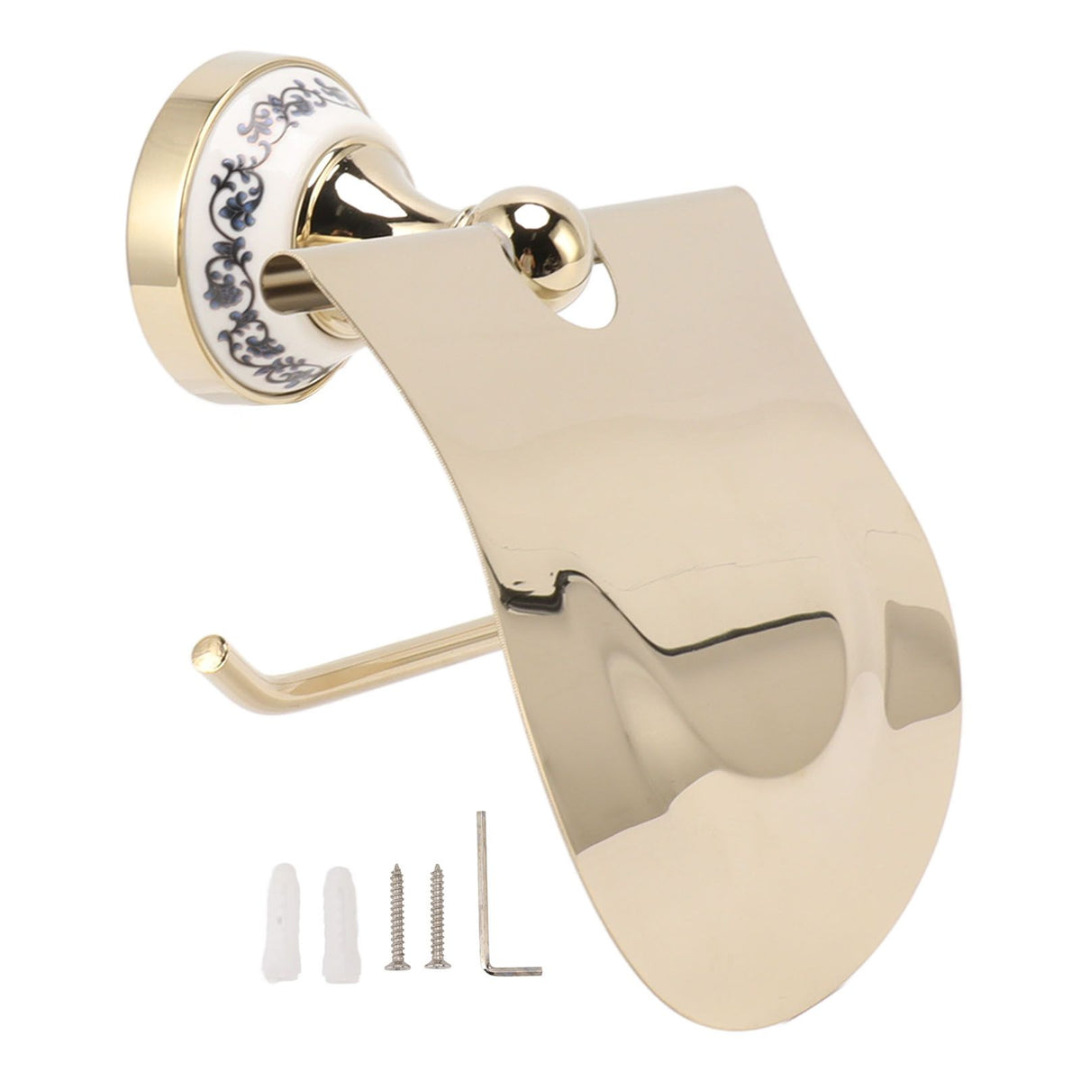 Toilet Paper Holder Gold Vintage Exquisite Stainless Steel Tissue Roll Hanger for Bathroom Kitchen