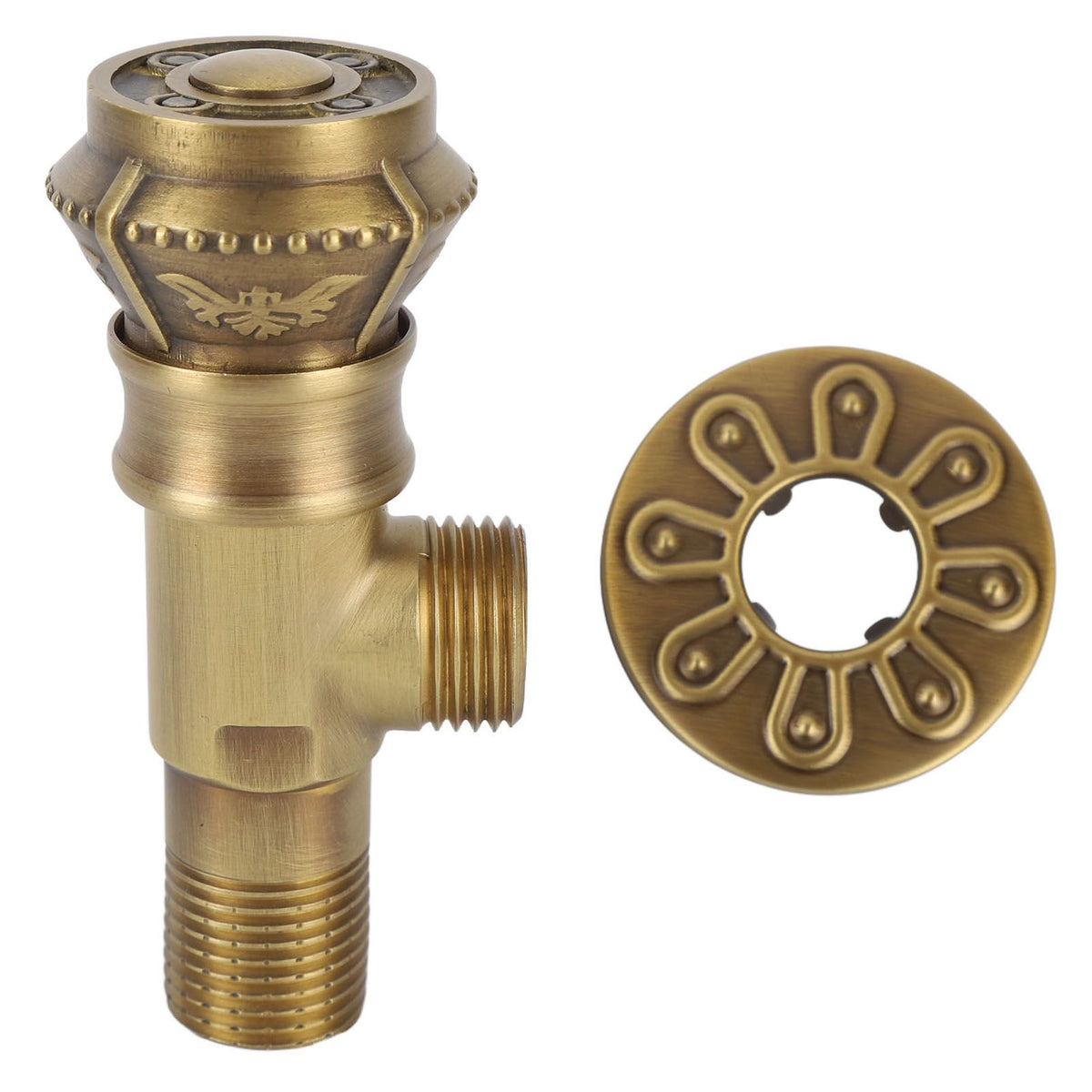 Angle Valve Vintage European Style Brass Cold Hot Water Stop Valve for Water Sink Bathroom Toilet Kitchen
