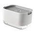 Soap Dispenser with Sponge Holder PP PET Press Type Soap Box for Cloth Dish Kitchen Cleaning White