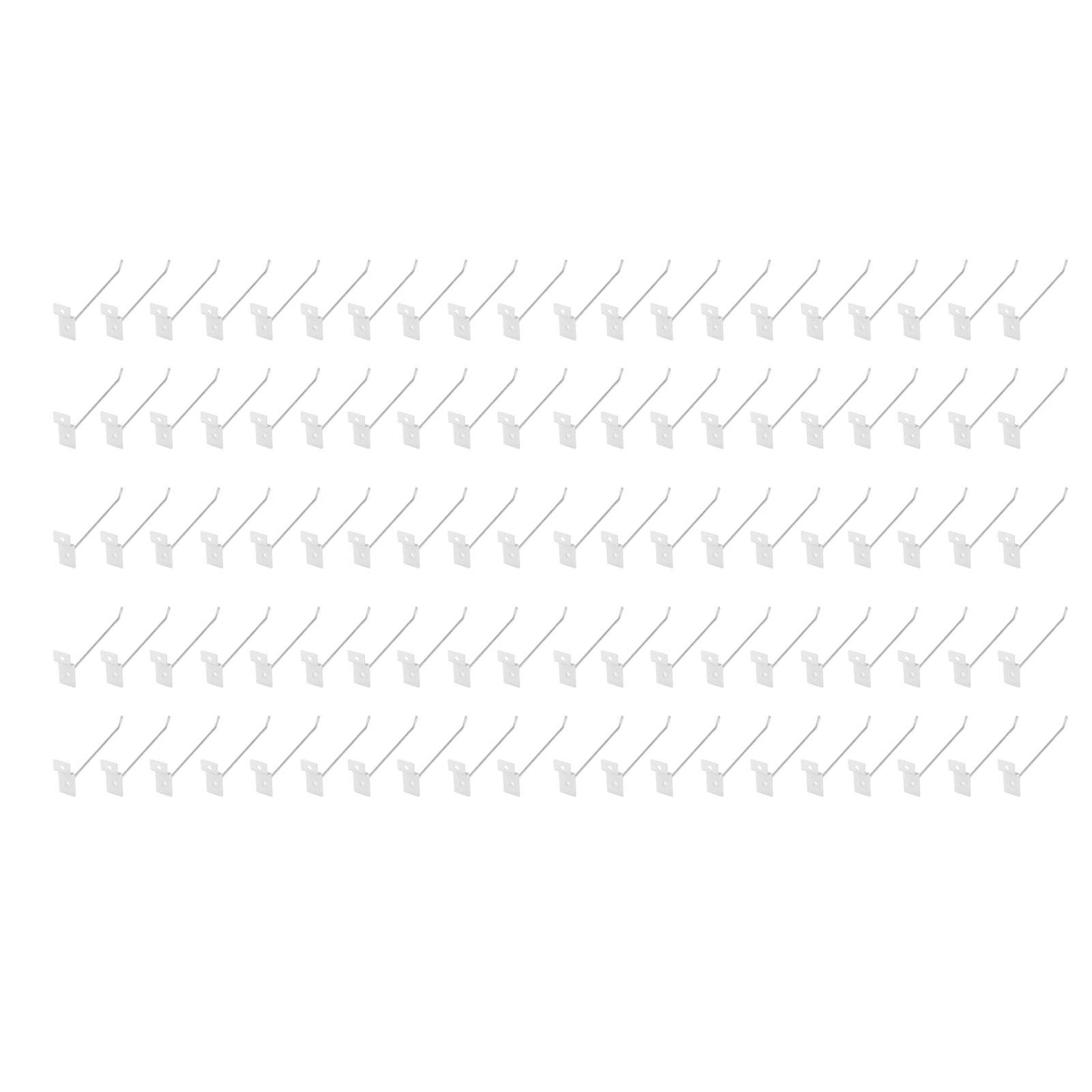 50pcs Slatwall Hooks Slot Plate Hook Slotted Plate Single Wire Hooks for Retail Display 15cm 3.3mm Diameter Silver