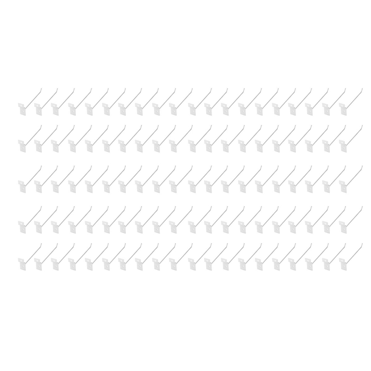 50pcs Slatwall Hooks Slot Plate Hook Slotted Plate Single Wire Hooks for Retail Display 15cm 3.3mm Diameter Silver