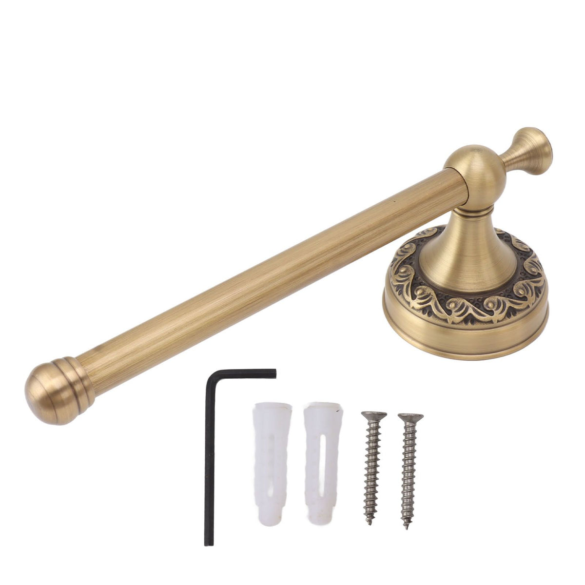 Brass Toilet Paper Holder Antique Vintage Wall Mount Tissue Roll Bar Bathroom Accessories