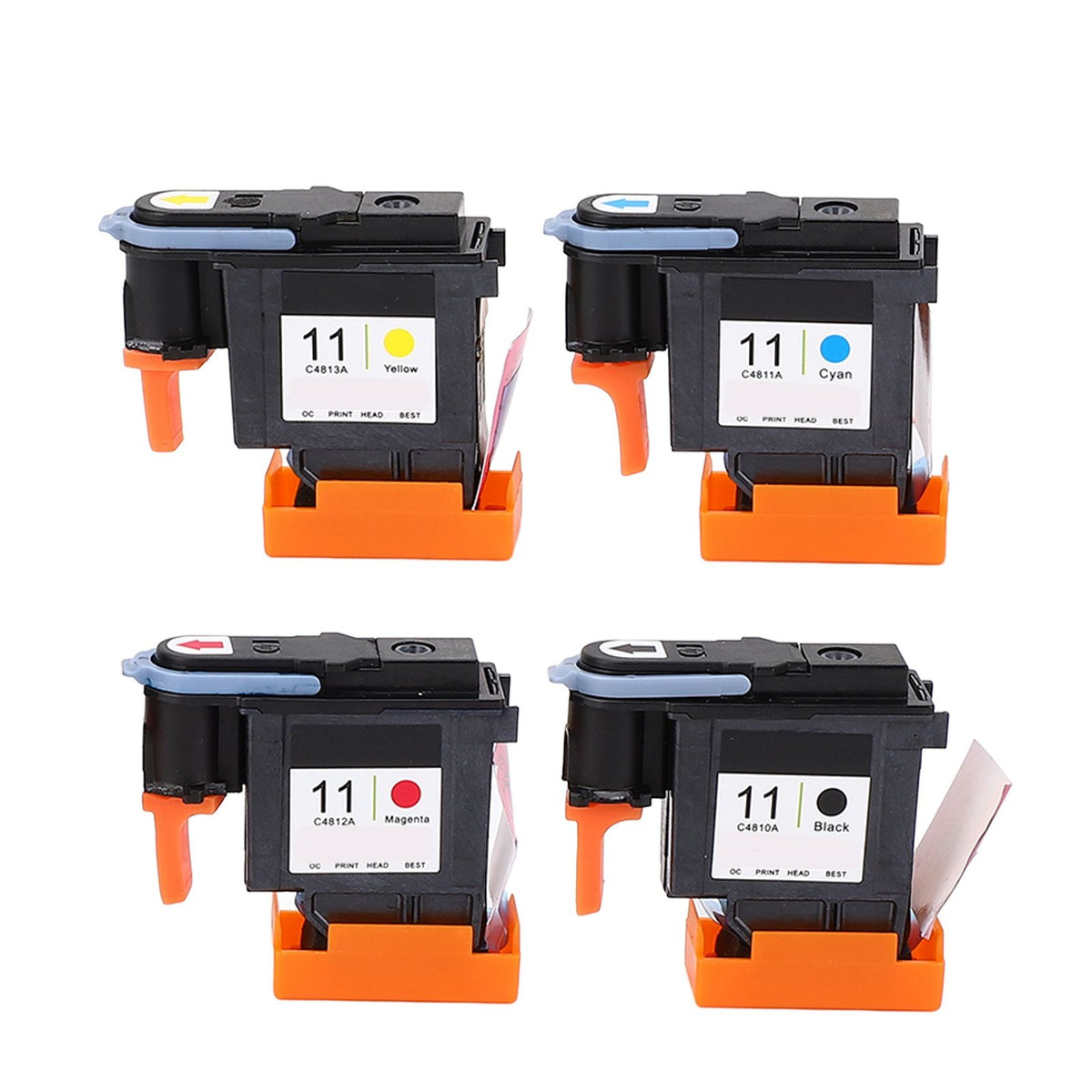 4 Pcs Printhead Printer Head Magenta Black Cyan Yellow Print Head Replacement for HP Designjet 100 110 111 500 510 800 813 850