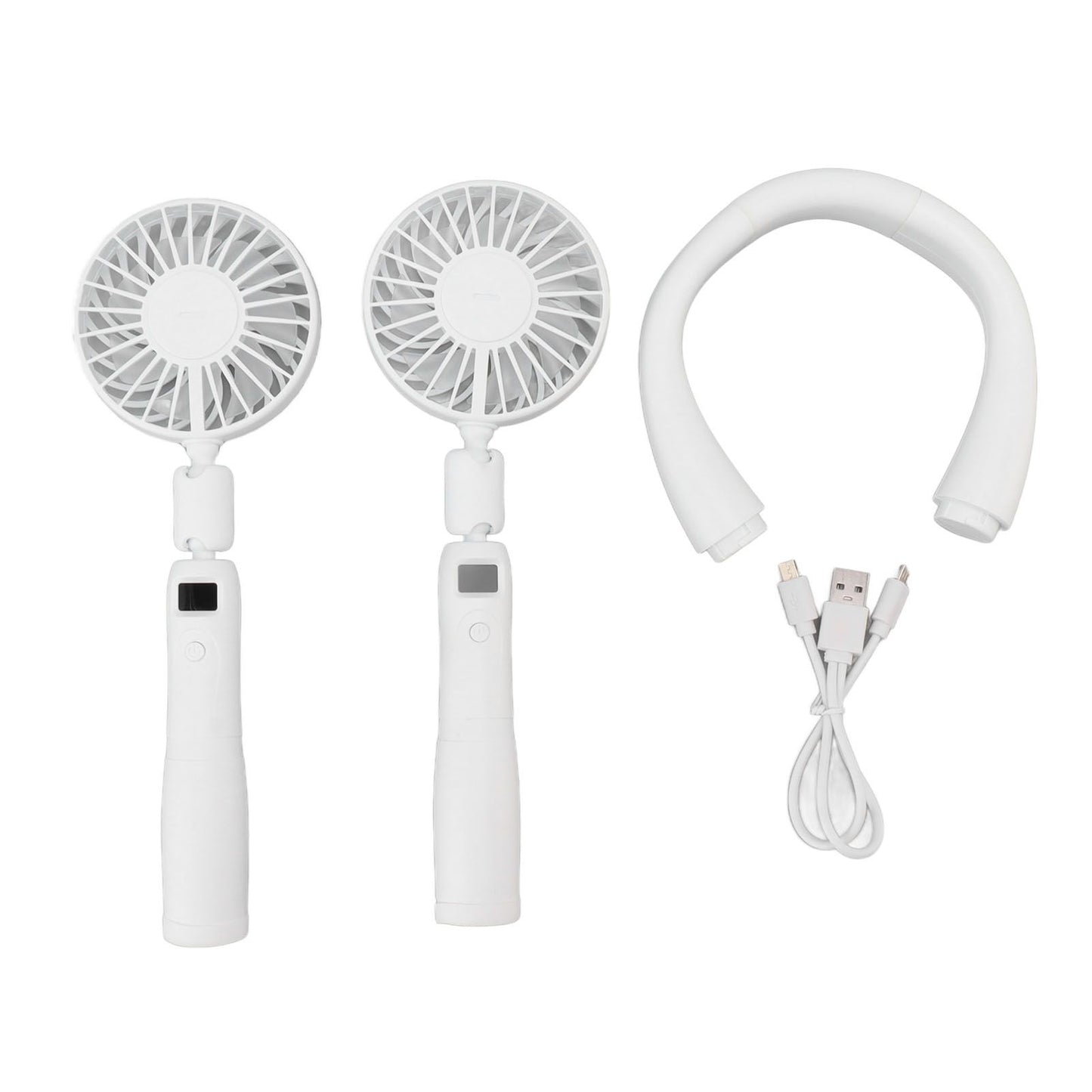 Neck Fan 3 Gear Angle Adjustment LCD Display USB Rechargeable Mini Portable Handheld Neck Hanging Fan