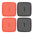 Reusable Air Fryer Mats Stick Proof Dishwasher Safe Oil Resistant Silicone Air Fryer Liner for Oven Red Black 4pcs 18.5cm/7.3in