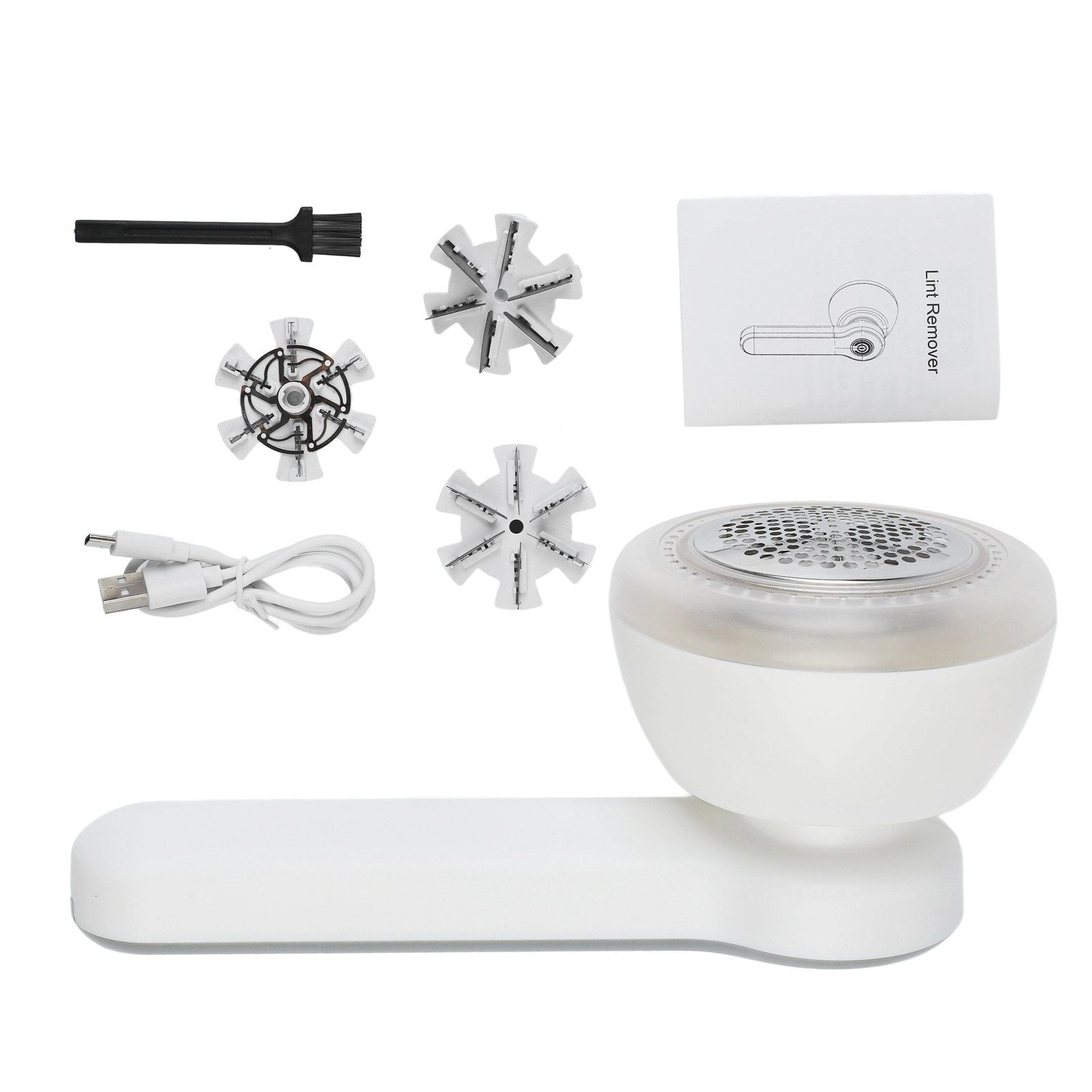 Lint Remover Light Weight USB Powered Lint Shaver White Rechargeable Fabric Shaver for Home Travel Office