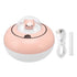 Mini Humidifier Cute Cat Sculpture Portable Quiet Desktop Air Humidifier for Home Office USB Plug in Pink