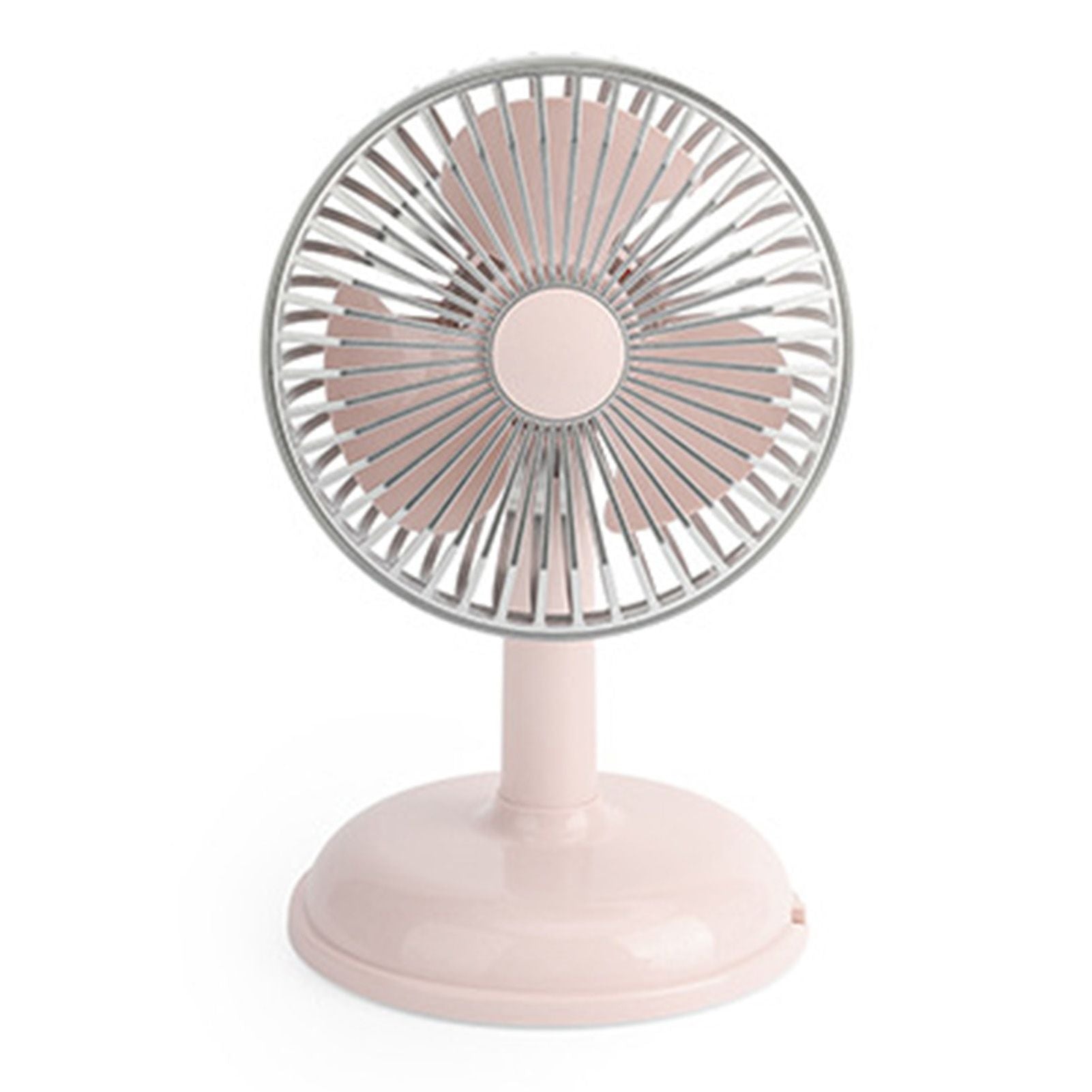 Small Electric Fan Simple Portable Vintage Pure Color USB Charging Little Fan for Summer Light Pink