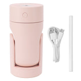 Portable Mini Humidifier USB Automatic Rotating Super Quiet Small Desktop Cool Mist Humidifier for Bedroom Office Car Travel Pink