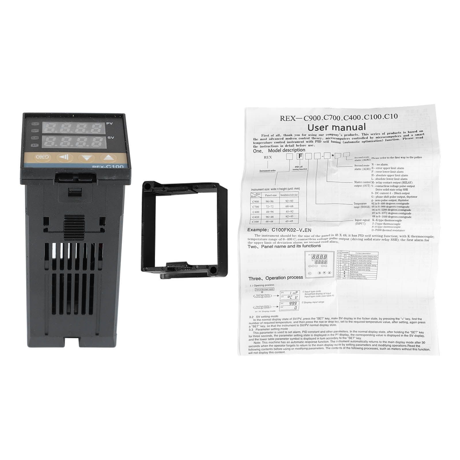 PID Temperature Controller Kit REX C100 Digital PID Temperature Controller with Solid State Relay 100‑240V REX C100FK02 V DN SSR DK