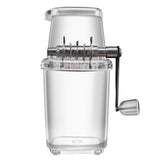 Portable Ice Crusher 1.25L Hand Cranked DIY Manual Shaved Ice Chopper Machine for Home Outdoor Camping Use Transparent