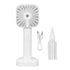 Hand Held Misting Fan Portable Battery Operated USB Rechargeable Quiet Spray Cooling Fan for Travel Outdoors White