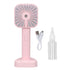 Hand Held Misting Fan Portable Battery Operated USB Rechargeable Quiet Spray Cooling Fan for Travel Outdoors Pink
