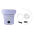 6.5L Washing Machine Folding Portable Automatic Deep Cleaning Wash and Spin Dry Washer with Water Tube 100‑240V Purple AU Plug