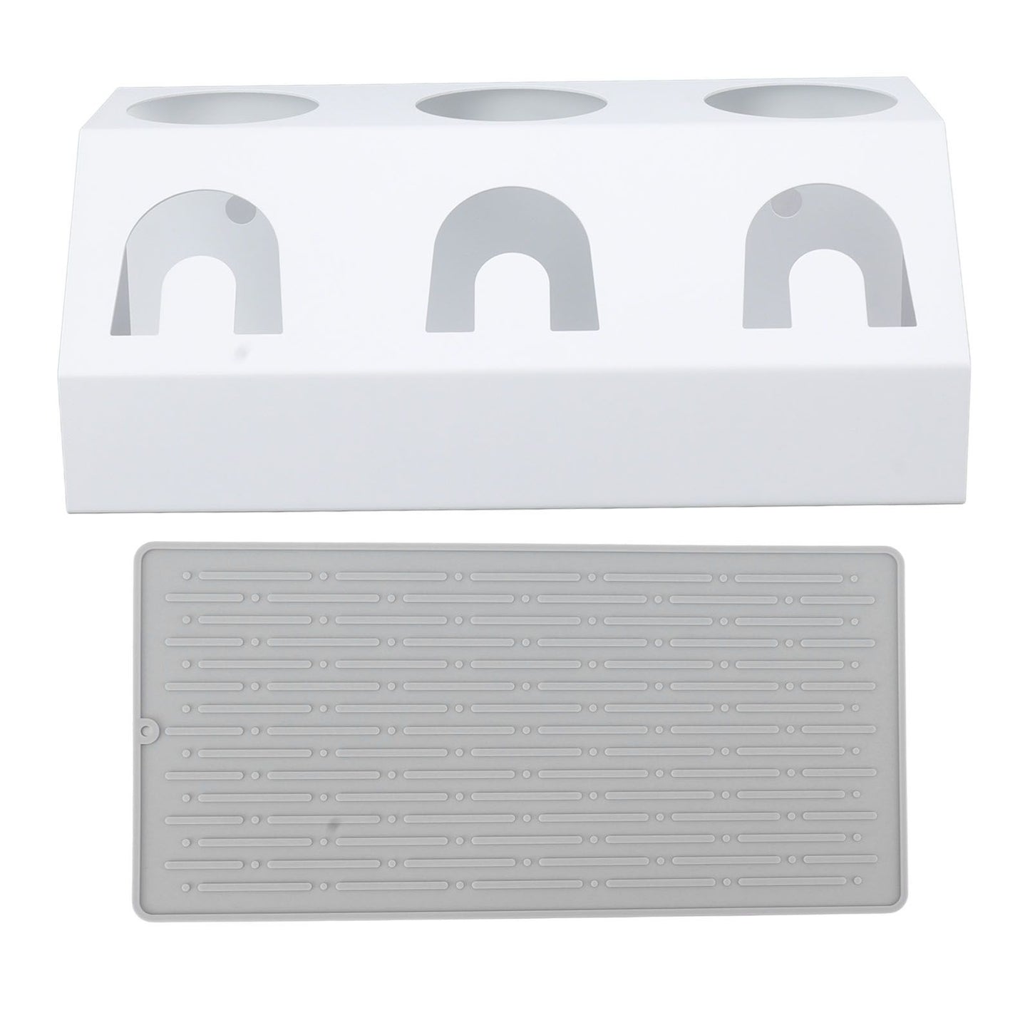 Soda Bottle Holder 3 Holes Soda Bottle Draining Stand Soda Accessories With Silicone Pad White