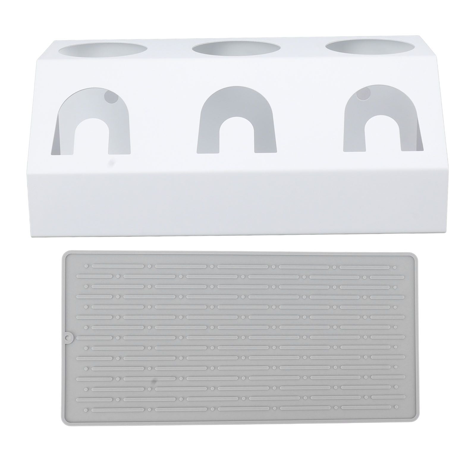 Soda Bottle Holder 3 Holes Soda Bottle Draining Stand Soda Accessories With Silicone Pad White