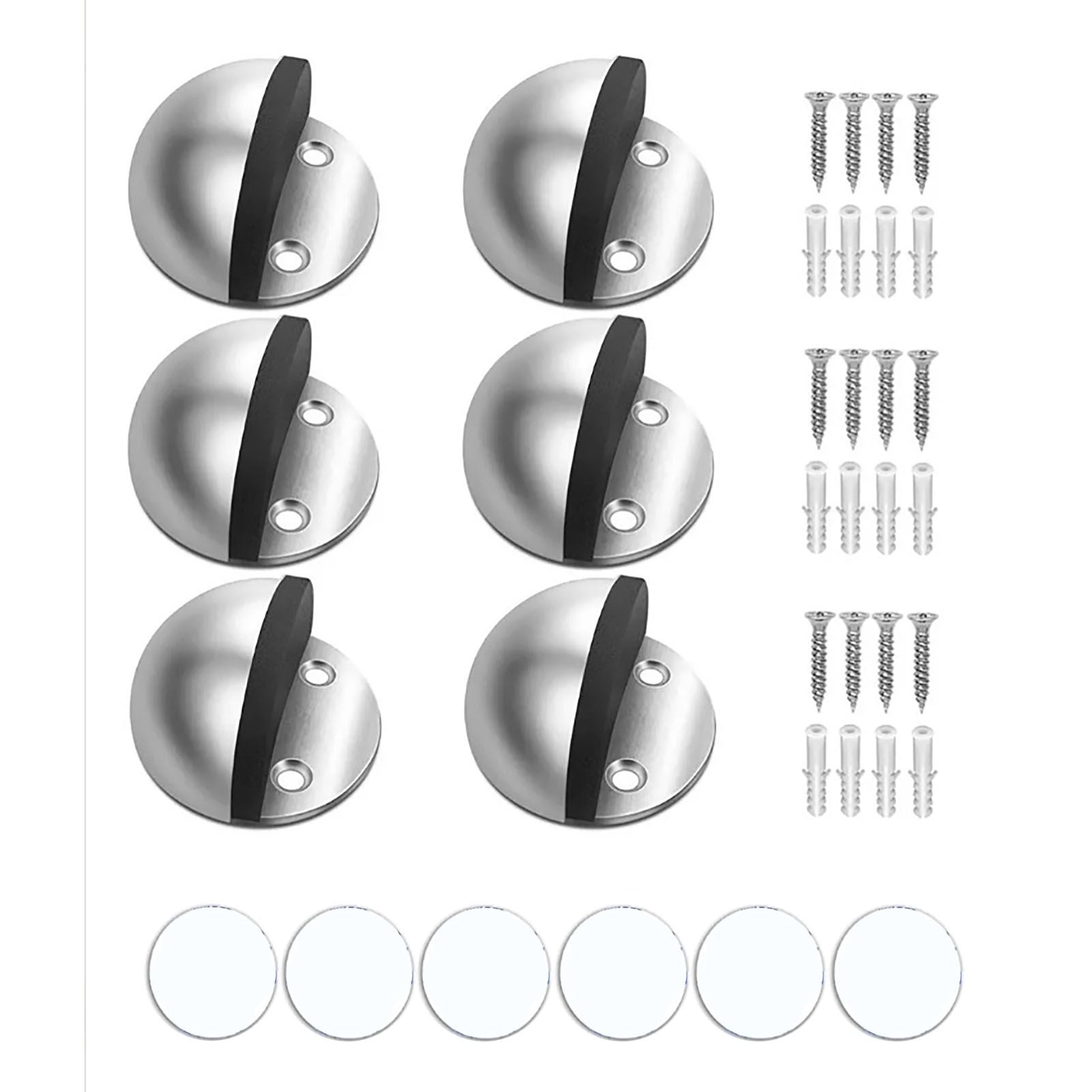 Dome Door Stop 304 Stainless Steel Sound Dampening Floor Door Bumper Punching Free Collision Proof
