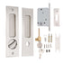 Sliding Door Mortise Lock with 2 Keys Zinc Alloy Invisible Recessed Handle Latch Pocket for Wood Furniture Hardware Brushed Nickel