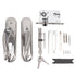 Door Entry Handle Set Stainless Steel Plate Door Lever Cylinder Lock Keys Kit for Household