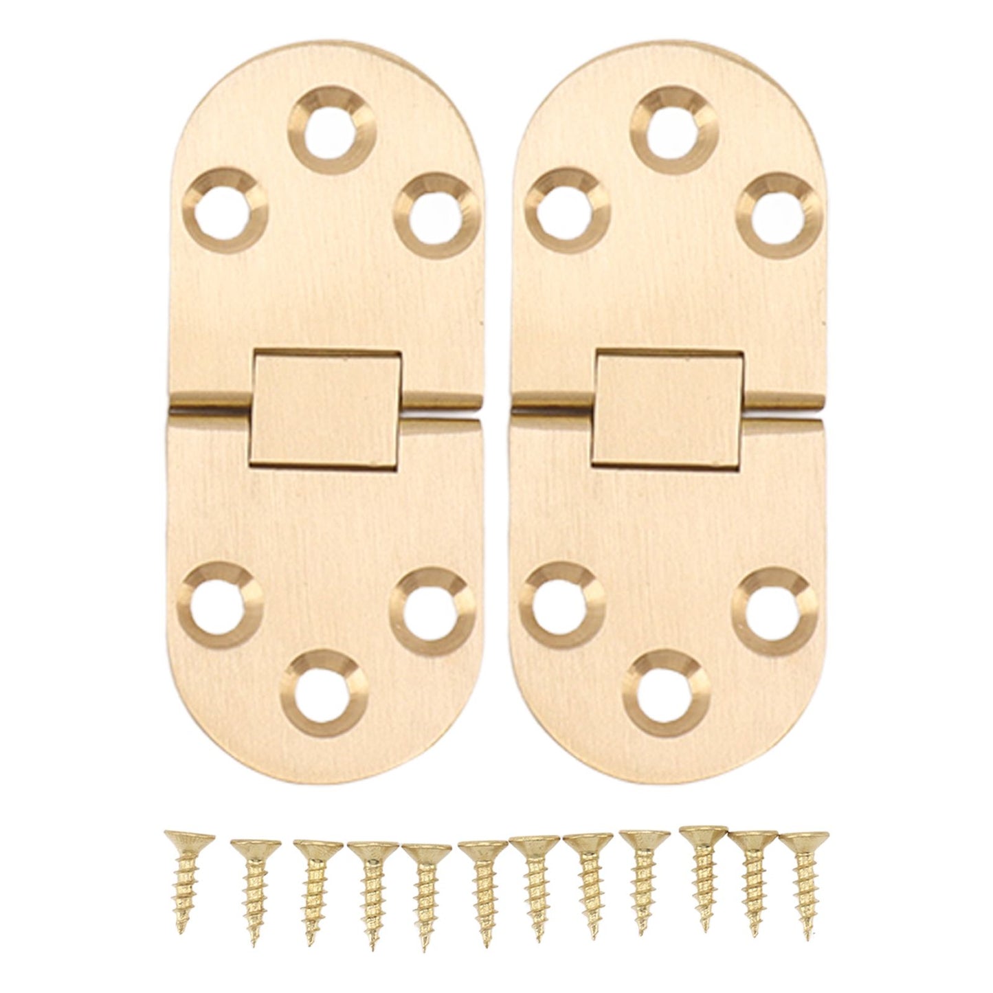 2 Sets Folding Flip Top Hinge Rustproof Round Edge 180 Degree Brass Flap Hinge with Screws for Folding Table Sewing Machine 2.0mm/0.08in