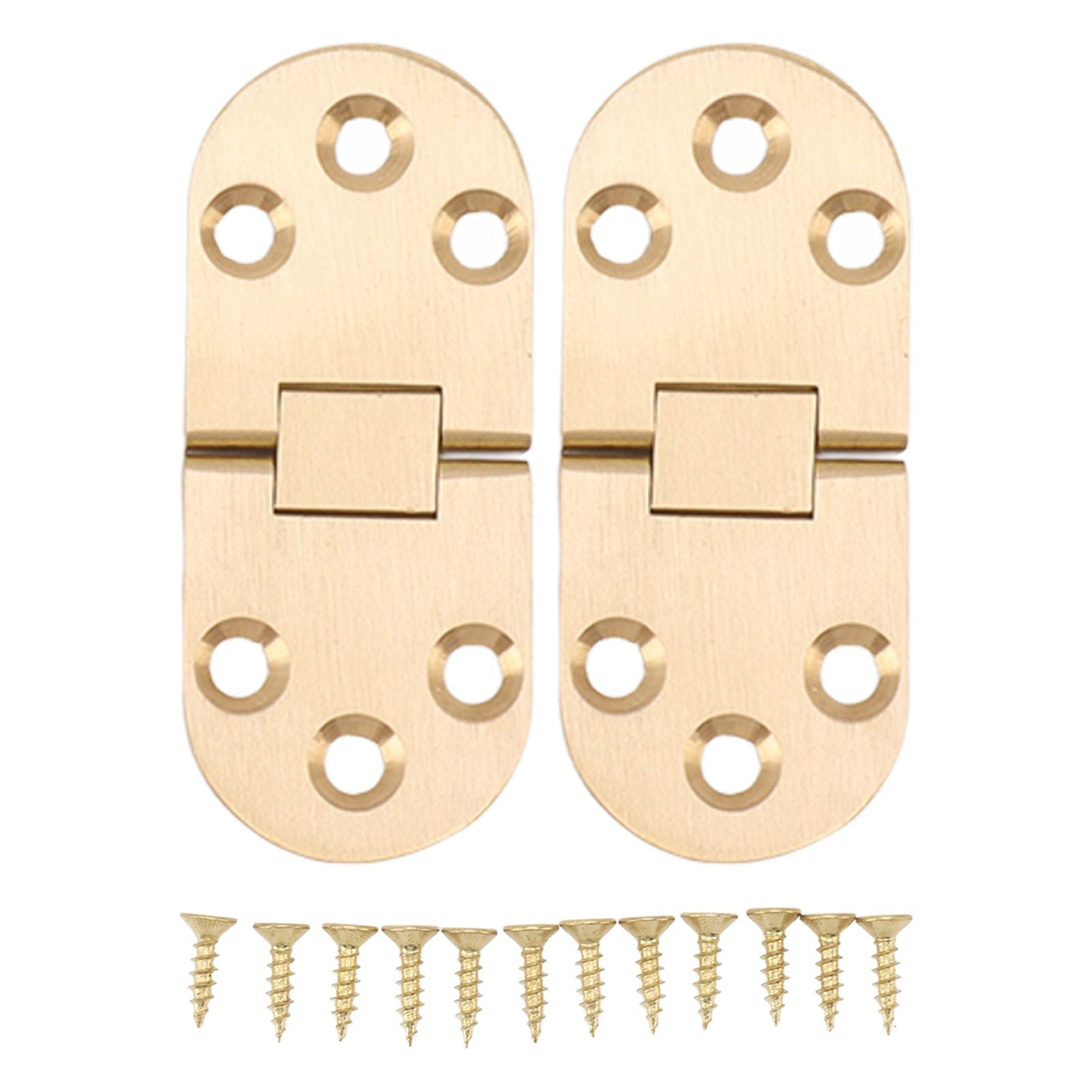 2 Sets Folding Flip Top Hinge Rustproof Round Edge 180 Degree Brass Flap Hinge with Screws for Folding Table Sewing Machine 2.0mm/0.08in