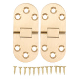 2 Sets Folding Flip Top Hinge Rustproof Round Edge 180 Degree Brass Flap Hinge with Screws for Folding Table Sewing Machine 2.5mm/0.10in