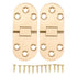 2 Sets Folding Flip Top Hinge Rustproof Round Edge 180 Degree Brass Flap Hinge with Screws for Folding Table Sewing Machine 2.5mm/0.10in