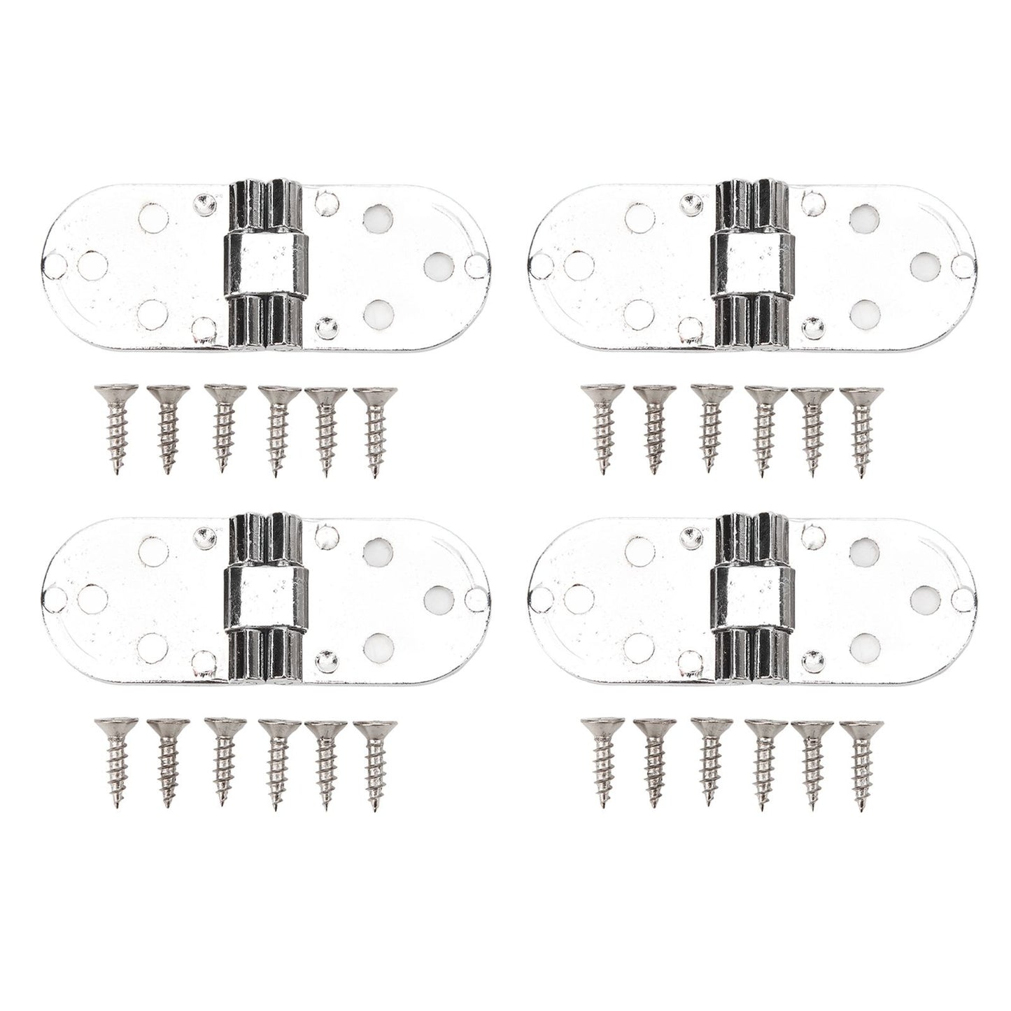 4 Sets 180 Degree Flap Hinge 0.09in Thickness Metal Folding Flip Top Hinge for Folding Table Sewing Machine Bright Chrome