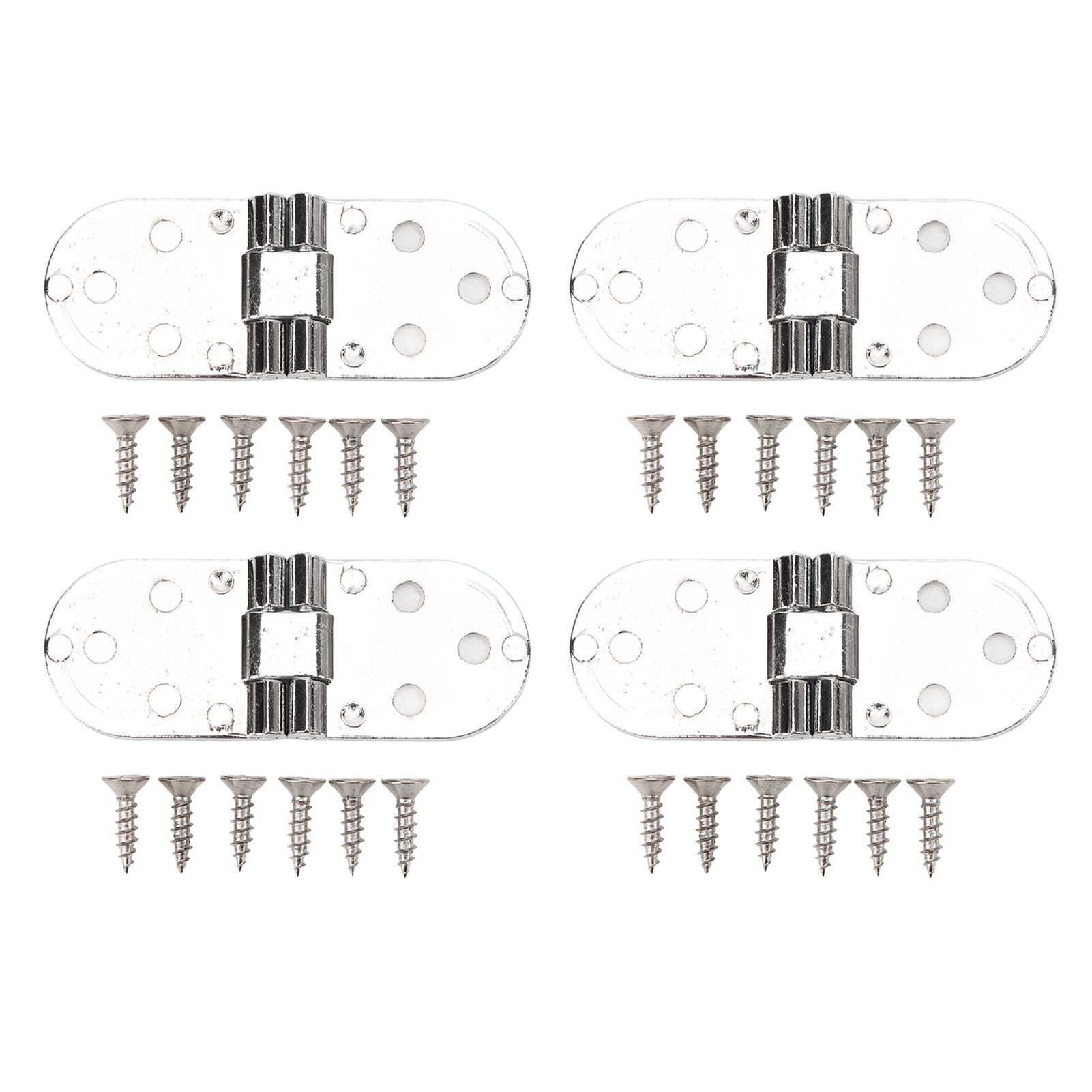 4 Sets 180 Degree Flap Hinge 0.09in Thickness Metal Folding Flip Top Hinge for Folding Table Sewing Machine Bright Chrome
