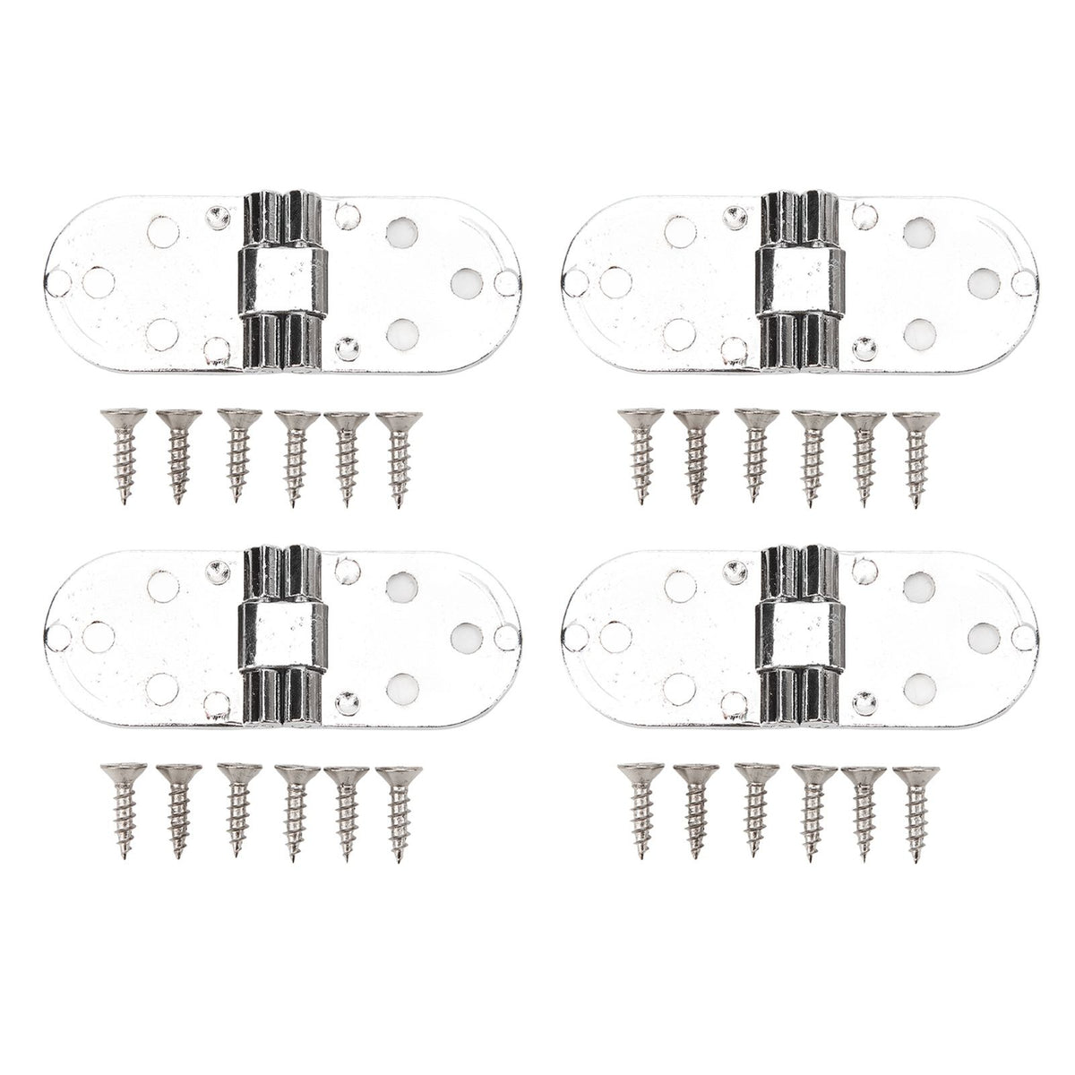 4 Sets 180 Degree Flap Hinge 0.09in Thickness Metal Folding Flip Top Hinge for Folding Table Sewing Machine Bright Chrome