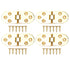 4 Sets 180 Degree Flap Hinge 0.09in Thickness Metal Folding Flip Top Hinge for Folding Table Sewing Machine Bright Gold