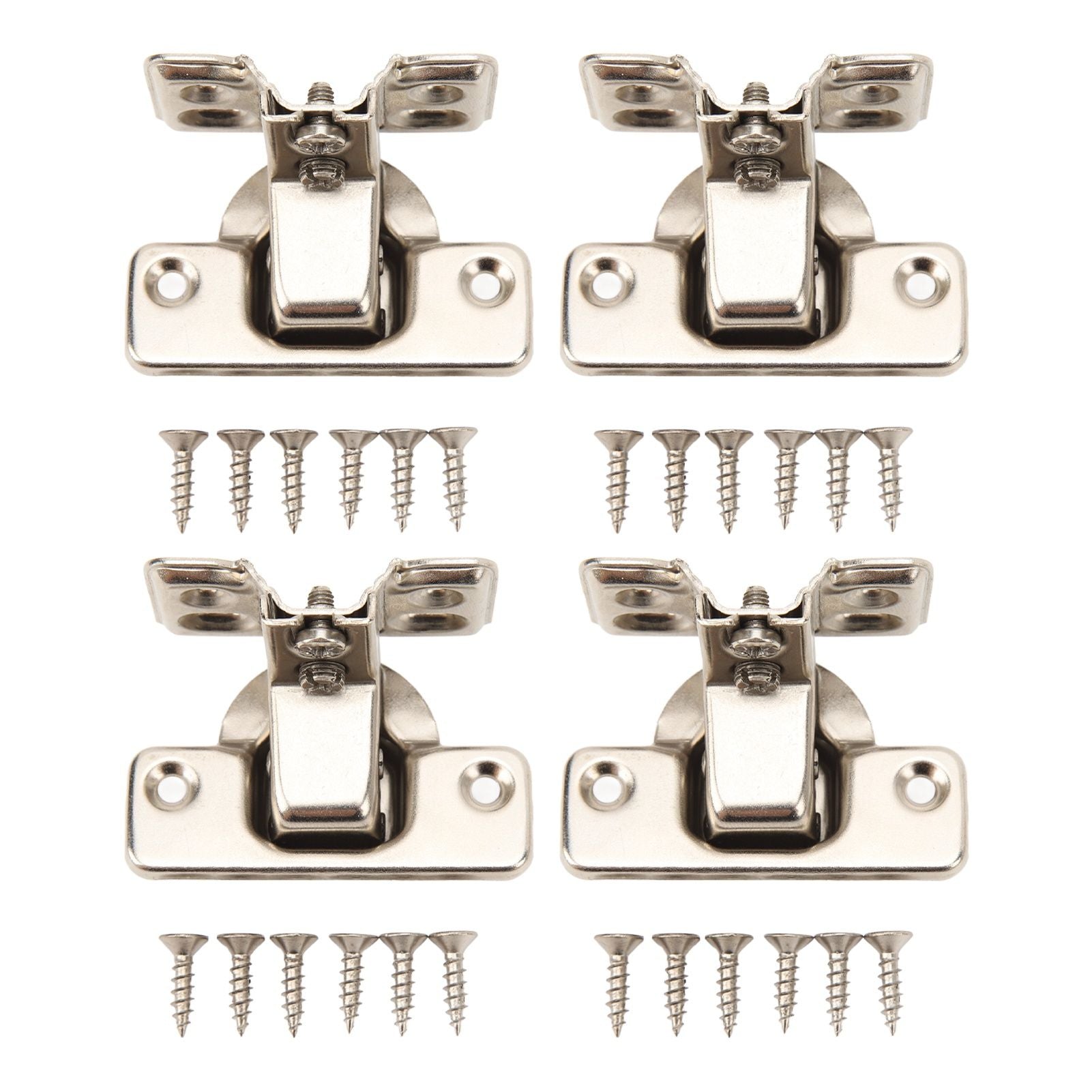 4PCS Cabinet Hinge with 4 Hole Base Cold Rolled Steel Short Arm Cupboard Hinge for Kitchen Bedroom