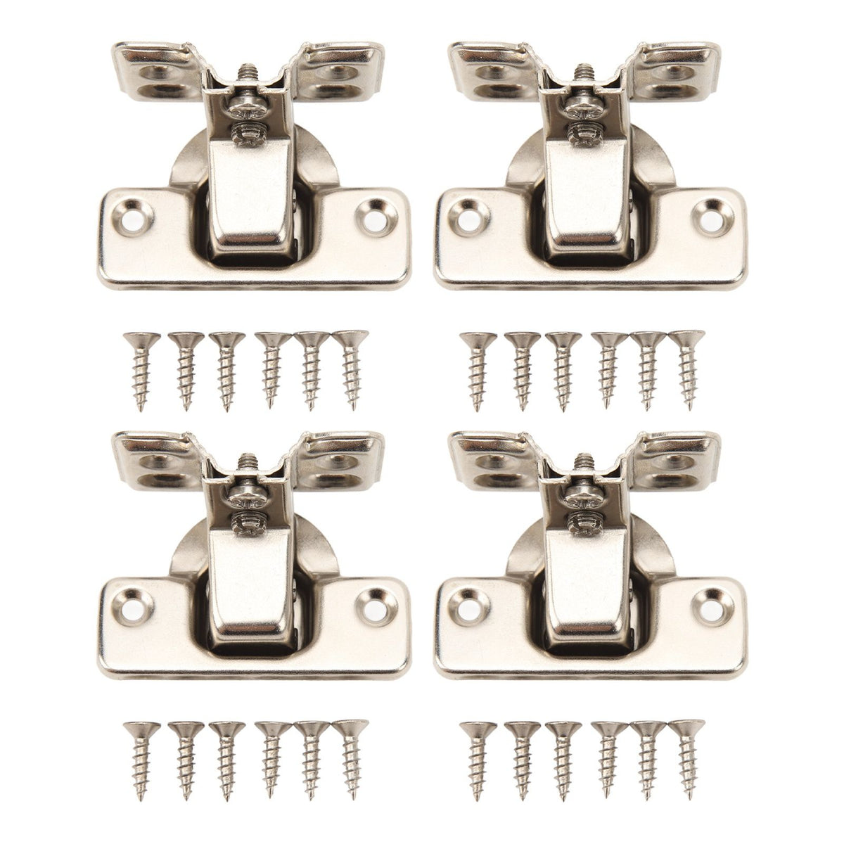 4PCS Cabinet Hinge with 4 Hole Base Cold Rolled Steel Short Arm Cupboard Hinge for Kitchen Bedroom