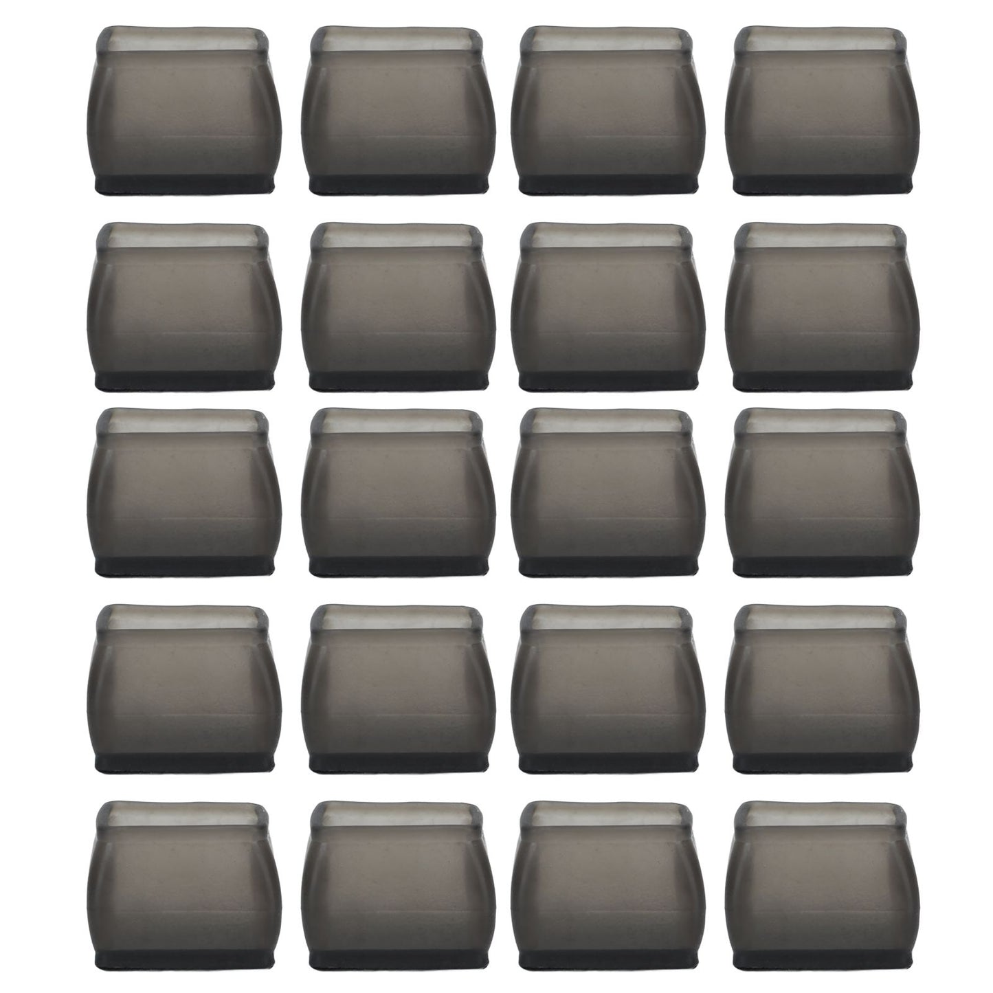 20 Pcs Chair Leg Floor Protector Rectangular Transparent Black Felt Mat Scratch Proof Reduce Noise Table Leg Cover S