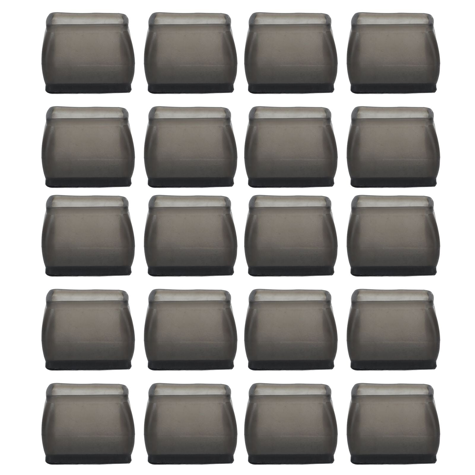 20 Pcs Chair Leg Floor Protector Rectangular Transparent Black Felt Mat Scratch Proof Reduce Noise Table Leg Cover S