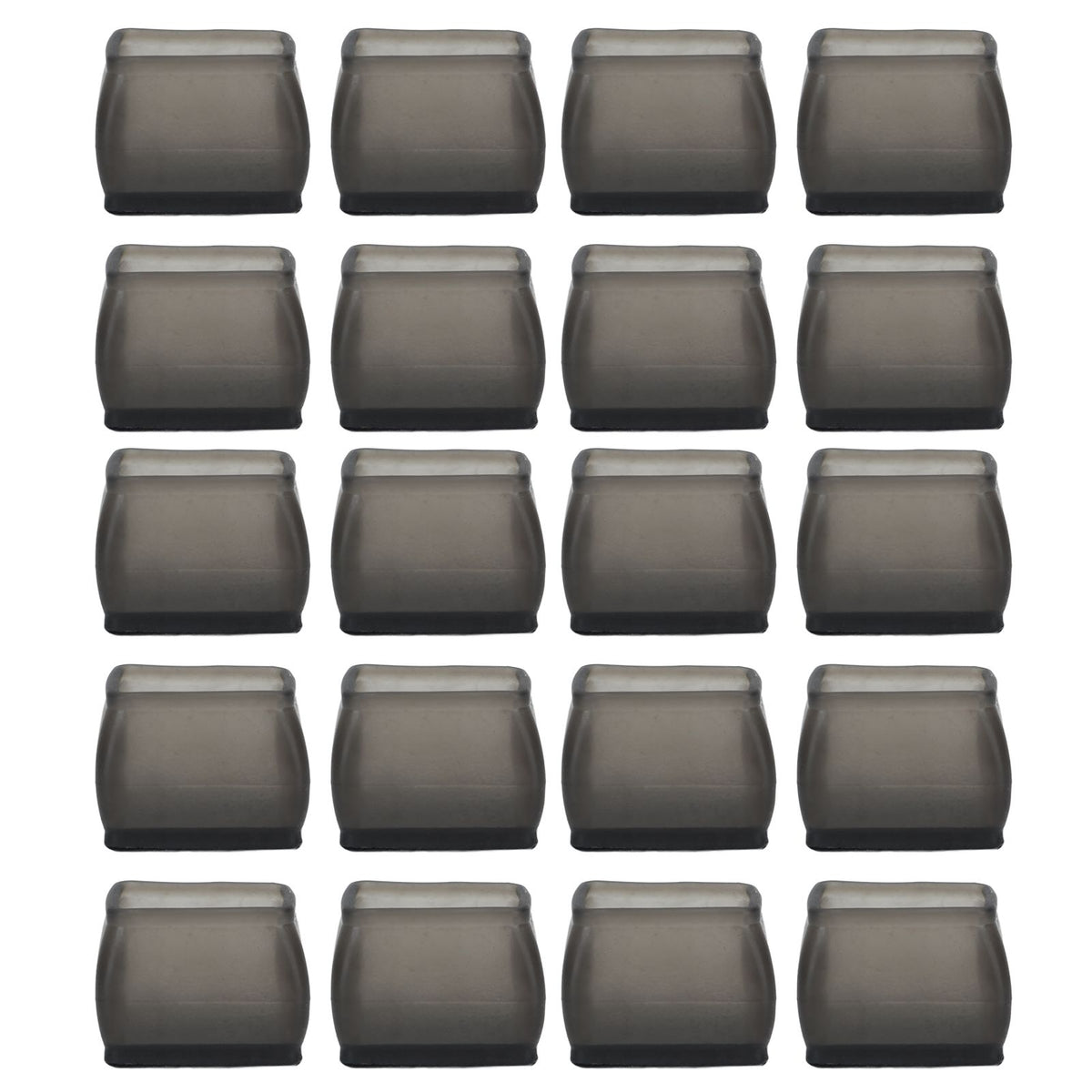 20 Pcs Chair Leg Floor Protector Rectangular Transparent Black Felt Mat Scratch Proof Reduce Noise Table Leg Cover S