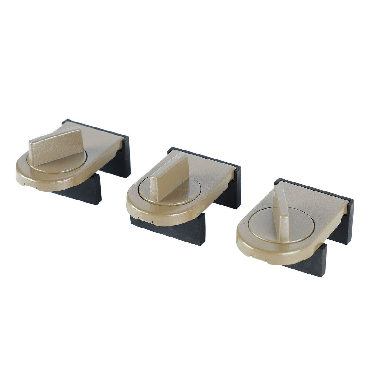 3PCS Sliding Window Locks Aluminum Alloy Safety Lock for Home Bedroom Bathroom Office Brown