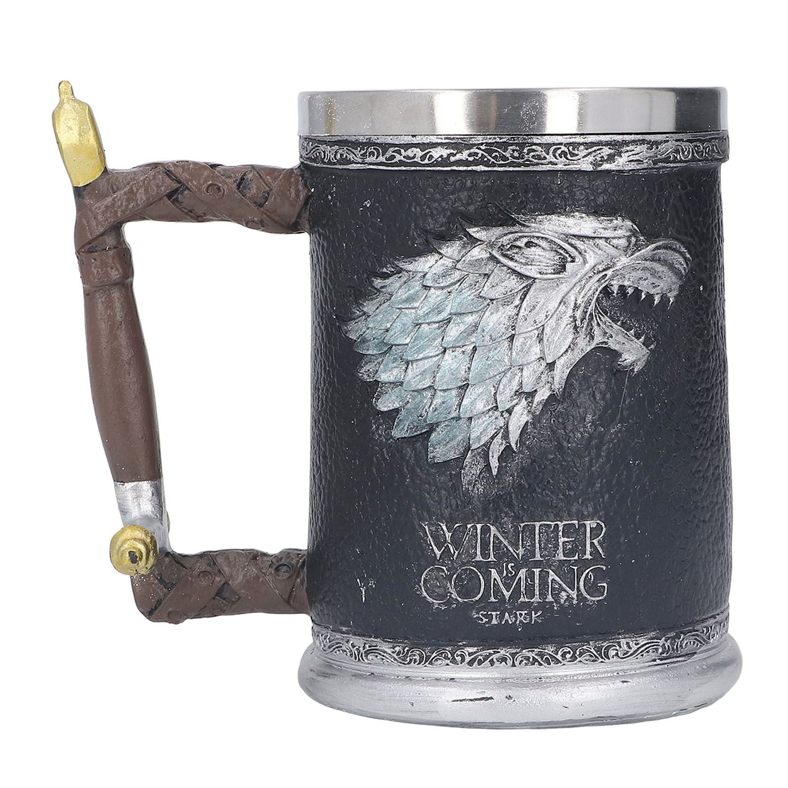 Stainless Steel Liner Mug Resin Decorative Hand Painted Beer Cup for Home Bar KTV Restaurant Large