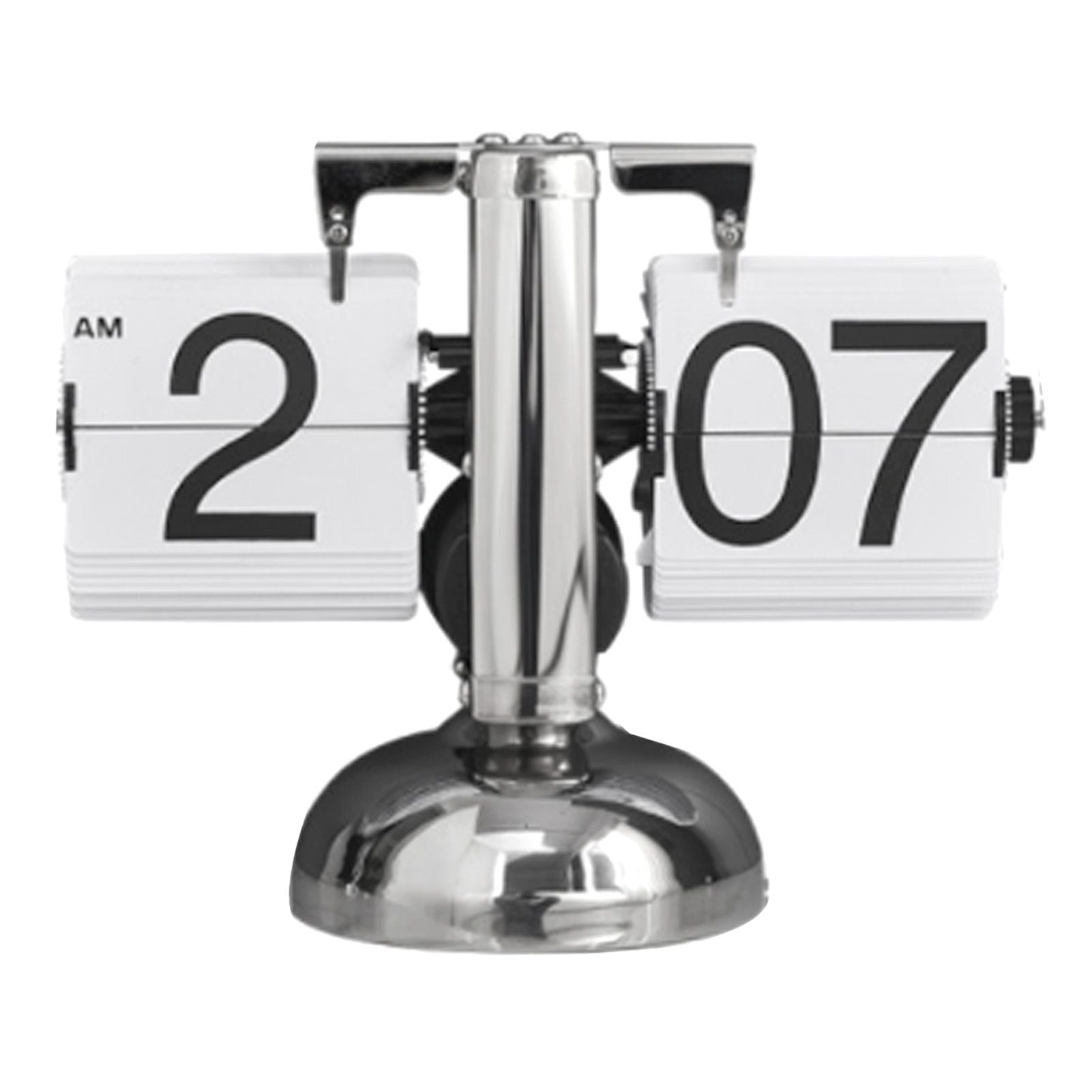 Digital Flip Down Clock Retro Minimalist Single Foot Mechanical Auto Flip Clock Desk Clock for Home Livingroom White