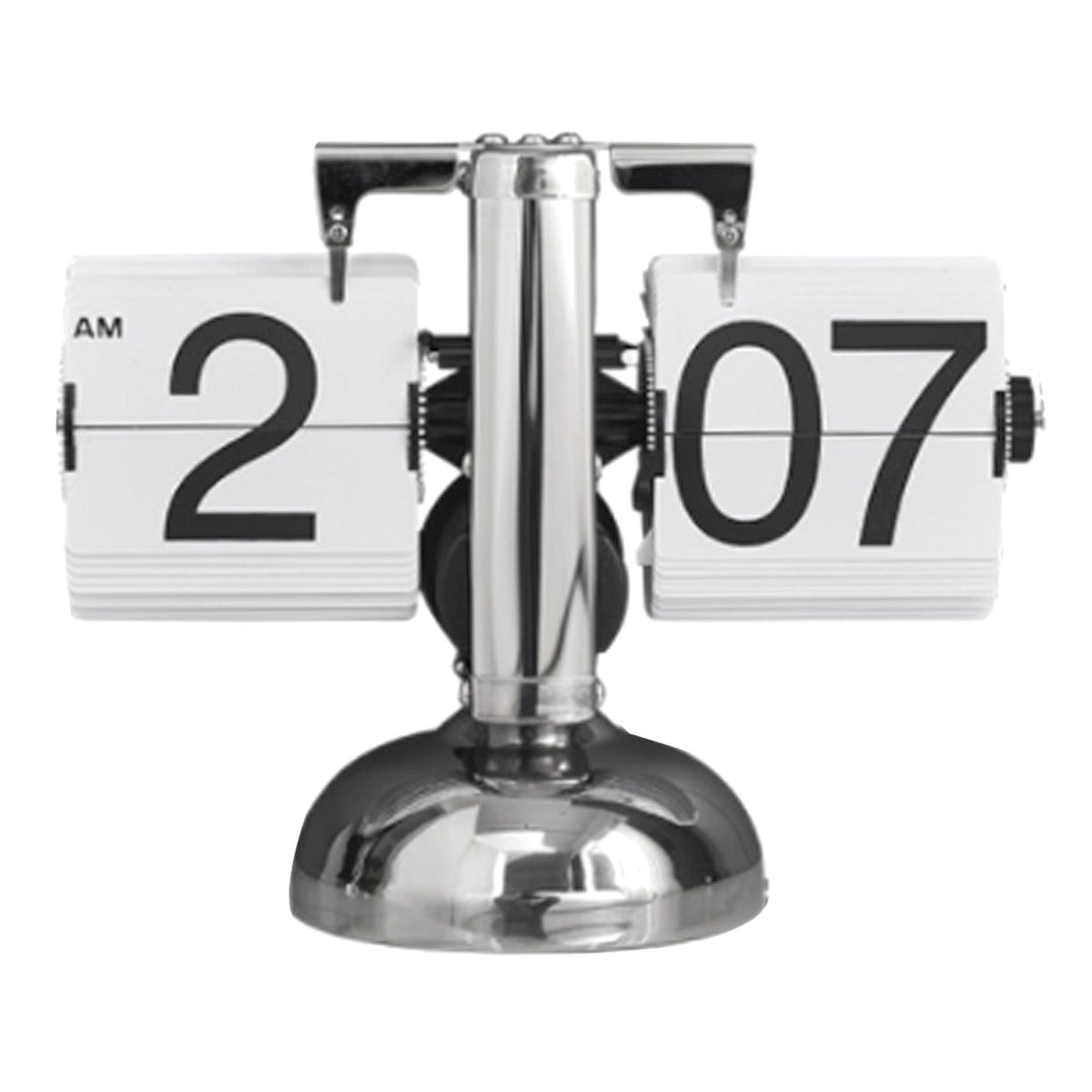 Digital Flip Down Clock Retro Minimalist Single Foot Mechanical Auto Flip Clock Desk Clock for Home Livingroom White