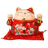 Lucky Cat Coin Bank 4.5in Exquisite Cute Bring Luck Good Wish Ceramic Fortune Cat Saving Pot Desk Decoration Red